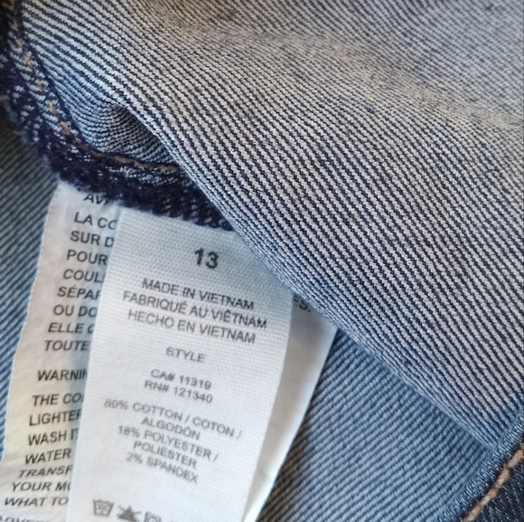 Garage Dark Stretch Denim Highrise Roller Jeggings size 13 - Picture 3 of 5